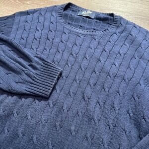 Peter Scott Sweater Mens‎ 44 Large Cotton Cable Knit Scotland Vintage Pullover